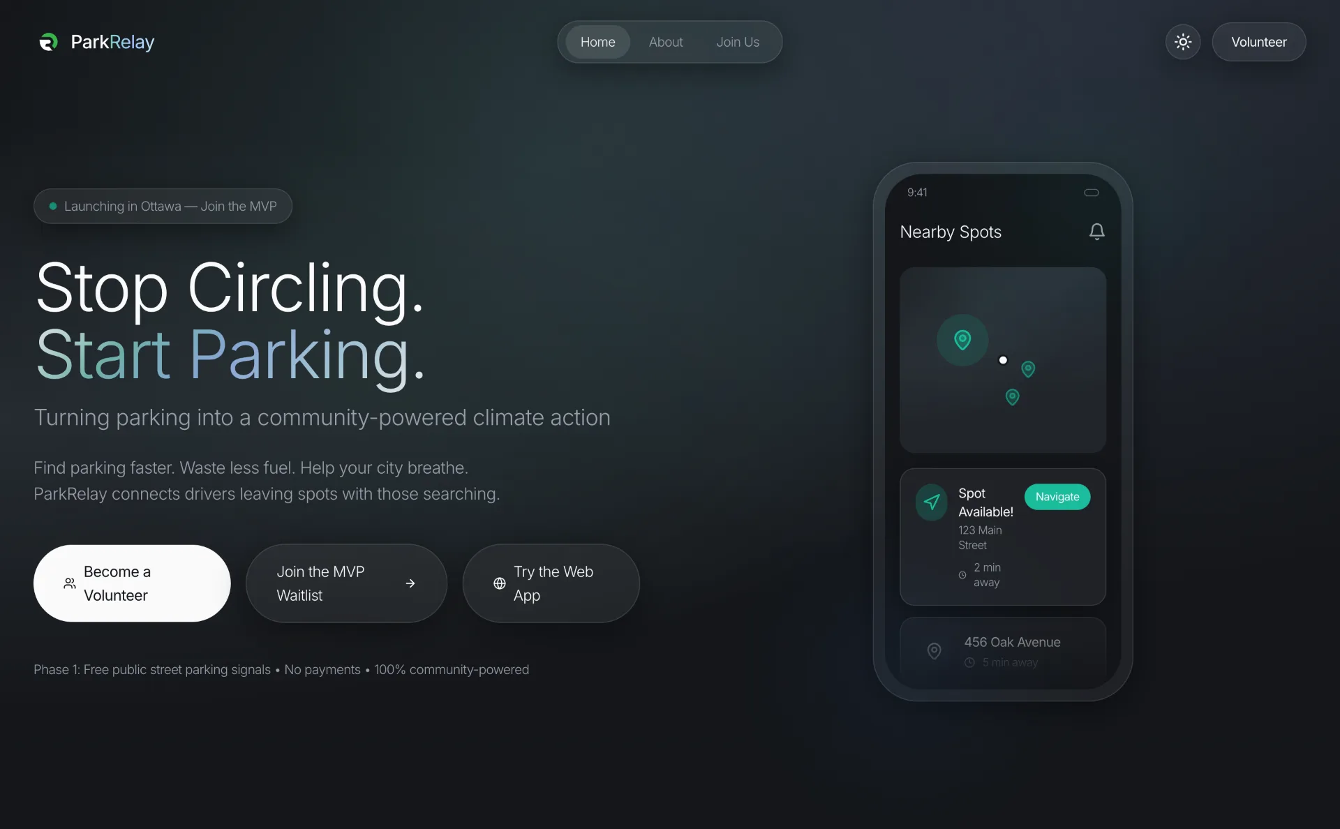 ParkRelay — Smart mobility · Application mobile
